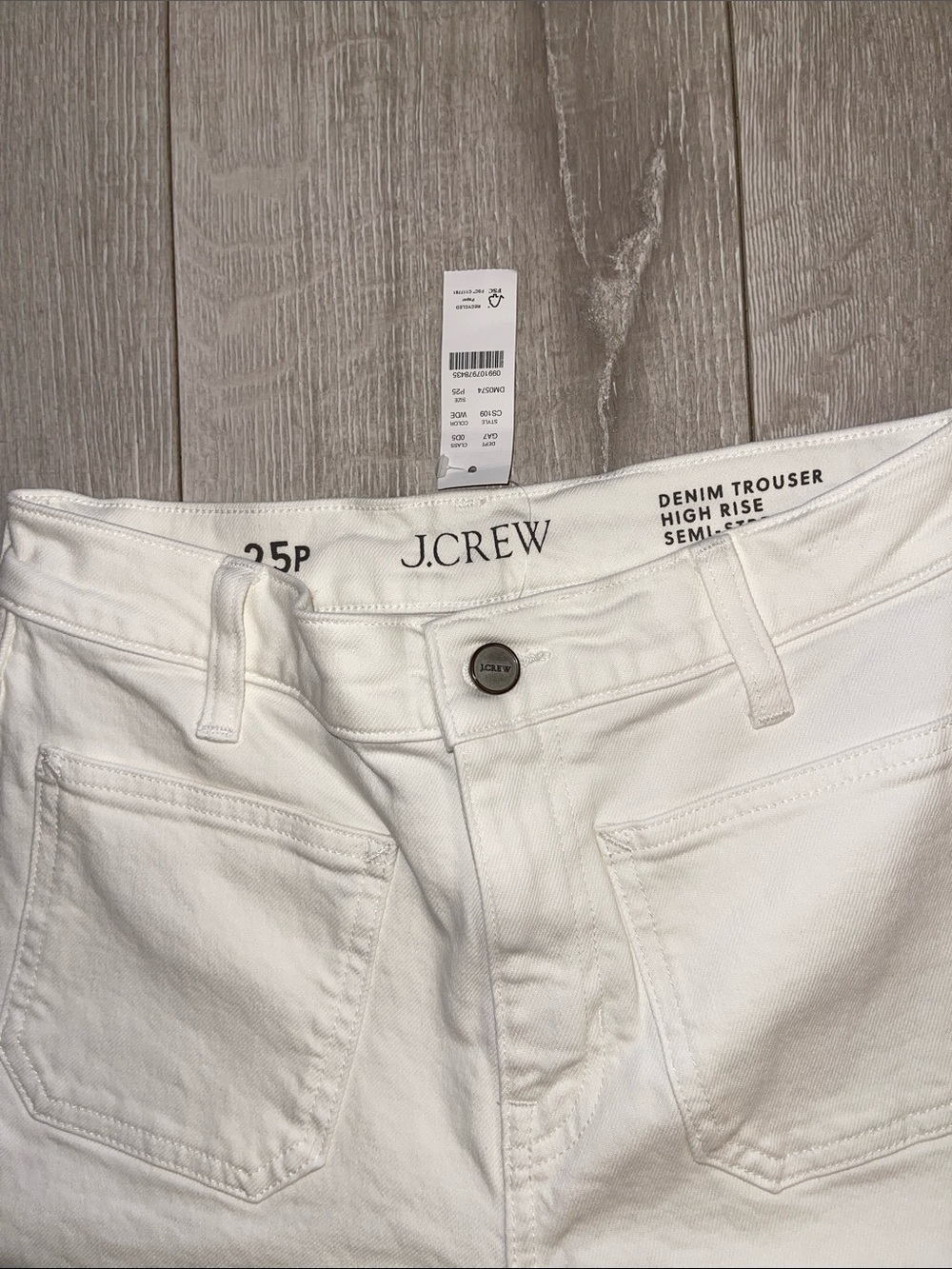 NIB/NWT J. Crew Wide-Leg White Denim High Rise Fit/Flare Stretch 25 - Picture 3 of 11